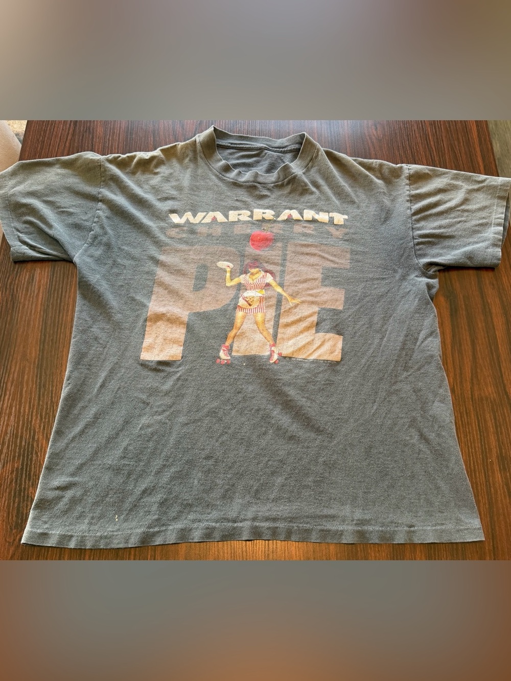 Brockum Mens Vintage 1990 Warrant Cherry Pie World Tour Shirt Single Stitch L